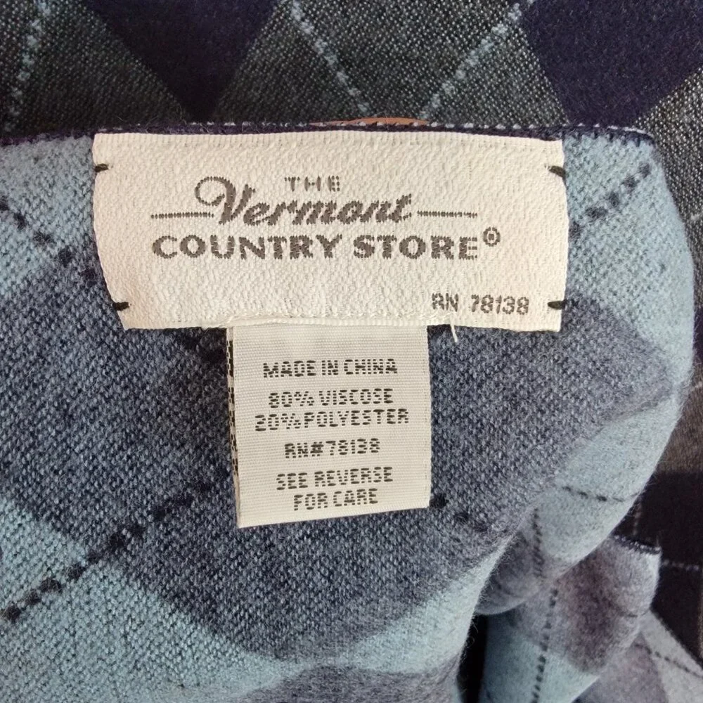 Vermont Country Store Scarf Business Office Academia Preppy Spring Argyle EUC